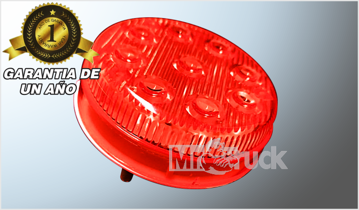 PLAFON P/ATORNILLAR REDONDO MINI BOCH 2.5" TRUCK" 9 LEDS ROJOS 12 Volts ALTA-BAJA CHINA /80