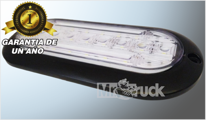 PLAFON P/ATORNILLAR OVALADO "Mr. TRUCK" 7.5" 21 LEDS CLAROS 12 Volts NEGRO ALTA-BAJBOLSA CHI/100