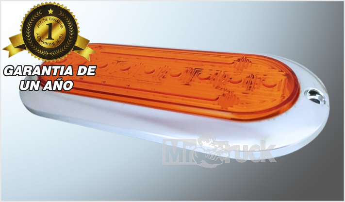 PLAFON ATORNILLAR OVAL. 6.3" PLANO "MR. CROMADO 21 LEDS AMBAR ALTA-BAJA- ESTROBO 12-24 V BOLSA CHINA /100