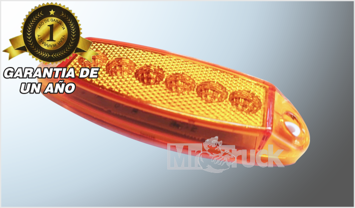 P/ATOR. OVALADO 11.5x3.5cms "Mr. TRUCK" 6 LEDS AMBAR 12V CHINA/100
