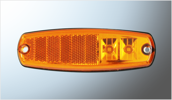 PLAFON LATERAL RECTANGULAR (13x3.7 cms) 2 HYPERLEDS (5730) AMBAR 12 Volts CHINA/80