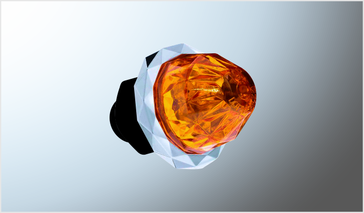 PLAFON "DIAMANTE" 2 LEDS AMBAR MINI (2.7x3 cms) 12 Volts FIJO- ESTROBO CHINA /100