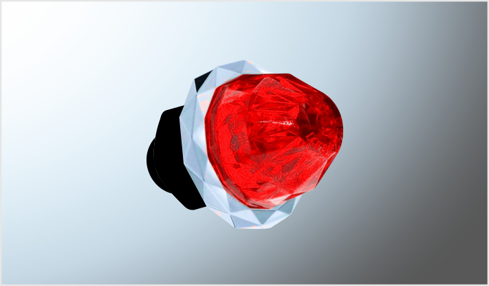 PLAFON "DIAMANTE" 2 ROJO MINI (2.7x3 cms) 12 Volts FIJO-ESTROBO CHINA /100