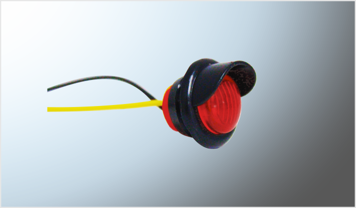 PLAFON (PILOTO) "Mr. RED. TABLERO (1.8 cms) 2 LEDS ROJOS C/VISERA HULE NEGRA Y REFORZADO 12 Volts CHINA /100