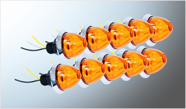 P/ATORNILLAR (3.5 cms) MINI "Mr. TRUCK" AMBAR "EFECTO ESTRELLA" FIJO Y ESTROBO 12-24 Volts 10 Piezas) CHINA /20