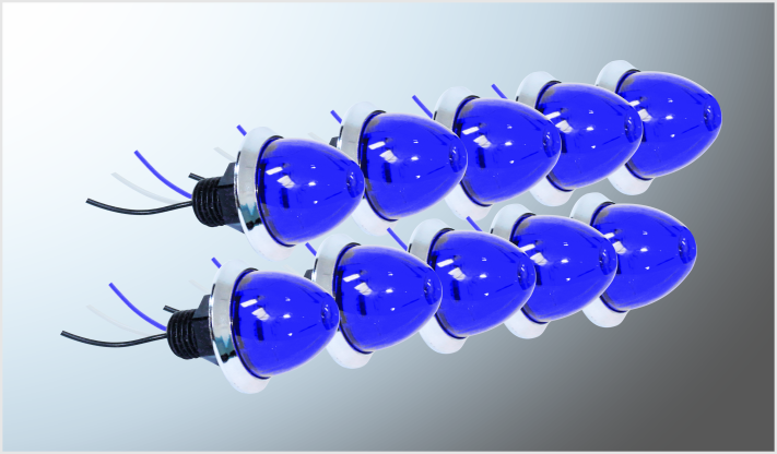 P/ATORNILLAR (3.5 MINI "Mr. TRUCK" AZUL ESTRELLA" FIJO Y ESTROBO 12-24 Volts 10 Piezas) CHINA /20