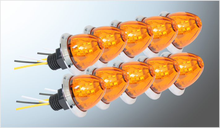 P/ATORNILLAR (3.5 cms) MINI "Mr. TRUCK" AMBAR "EFECTO ESTRELLA" FIJO Y ROTATIVO 12-24 Volts 10 Piezas) CHINA /20