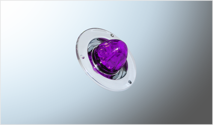 PLAFON P/ATORNILLAR "Mr. TRUCK" MORADO C/BASE CROMADA 2" ESTRELLA" FIJO Y ROTATIVO 12-24 Volts BLISTER CHINA /100