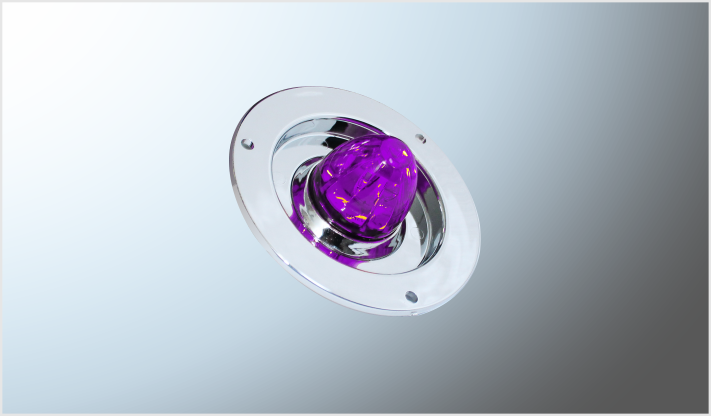 PLAFON P/ATORNILLAR "Mr. TRUCK" MORADO C/BASE CROMADA 2.5" ESTRELLA" FIJO Y ROTATIVO 12-24 Volts BLISTER CHINA /100