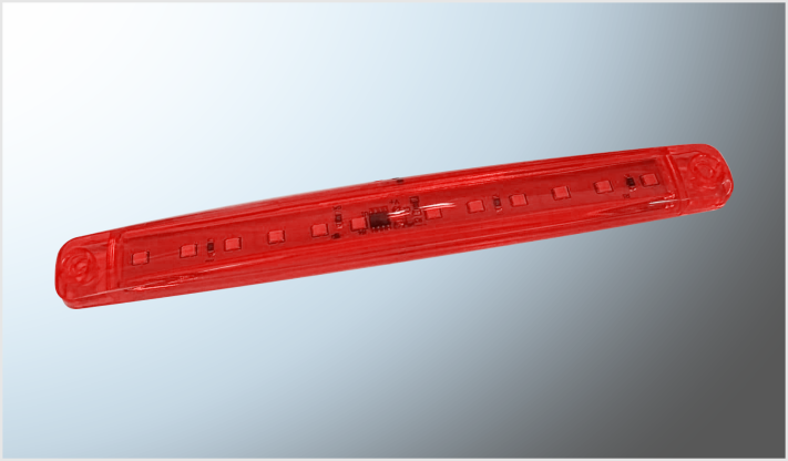 RECTANGULAR 12 HYPERLEDS (4028) ROJO ESTROBO (17x2x.8 cms) 24 Volts CHINA/500