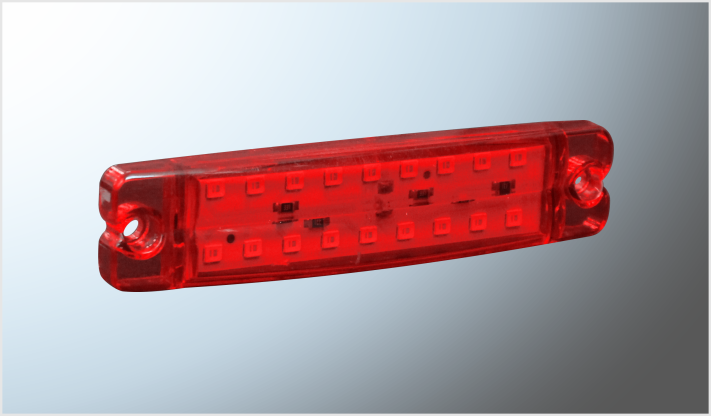 RECTANGULAR 18 HYPERLEDS (4029) ROJO (9.8x2x.8 cms) 12 Volts 4 PIEZAS CHINA/250