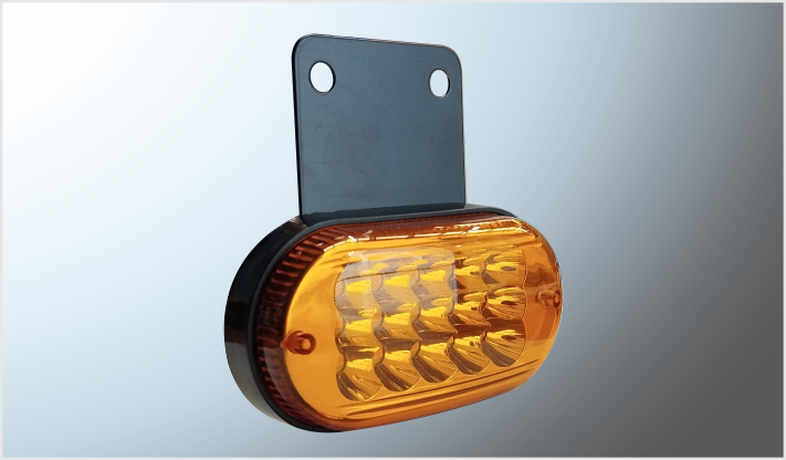 PLAFON OVAL C/BASE 15 LEDS 12-24 AMBAR P/ATORNILLAR CHINA/200