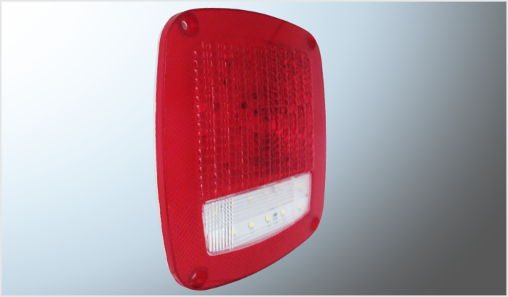 PLAFON CALAVERA "Mr.TRUCK" PLANA (14x16 cms) 42 LEDS ALTA- BAJA- ESTROBO 12V T/JEEP BOLSA/100