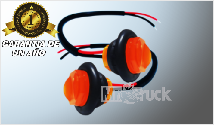 PLAFON (PILOTO) REDONDO TABLERO (2.6 cms) GEL AMBAR C/CABLE 12 Volts CHINA /
