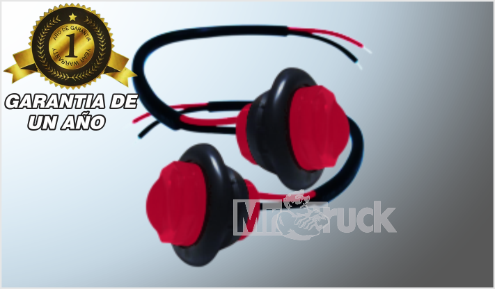PLAFON (PILOTO) REDONDO TABLERO (2.6 cms) GEL ROJO C/CABLE 12 Volts CHINA