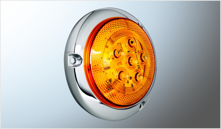 PLAFON P/ATOR. 4" "Mr. REDONDO 12 LEDS AMBAR ALTA-BAJA- 12-24 Volts CHINA /