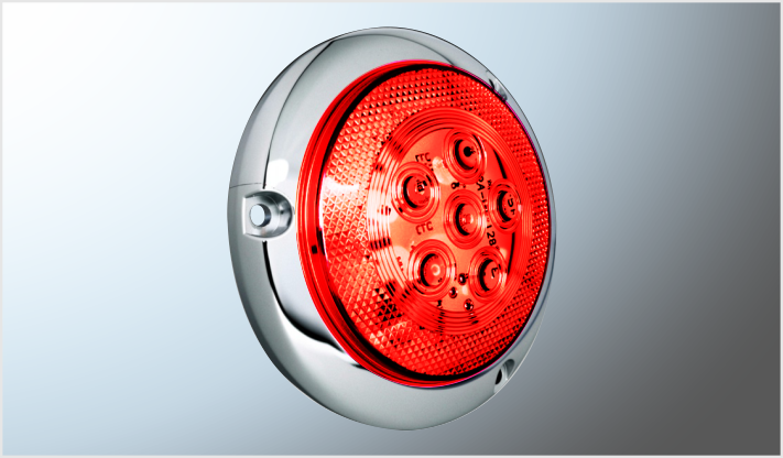 PLAFON P/ATOR. 4" "Mr. REDONDO 12 LEDS ROJOS ALTA-BAJA- 12-24 Volts CHINA /