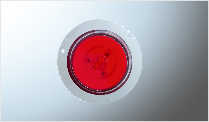 PLAFON REDONDO P/ATORNILLAR 1 LED CROM. (9 cms) OJO ANGEL 10-30 Volts ROJO CHINA /100