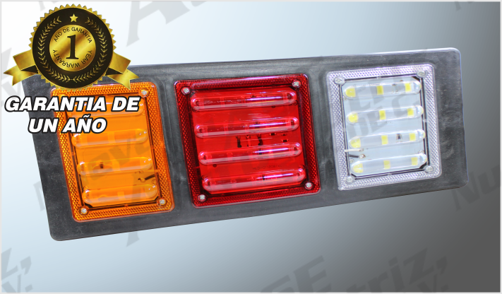 RECTANGULAR PLANA 44 LEDS 12 Volts (14x33 cms) 1200 Lm ALTA- BAJA MULTIFUNCIONES CHI/20