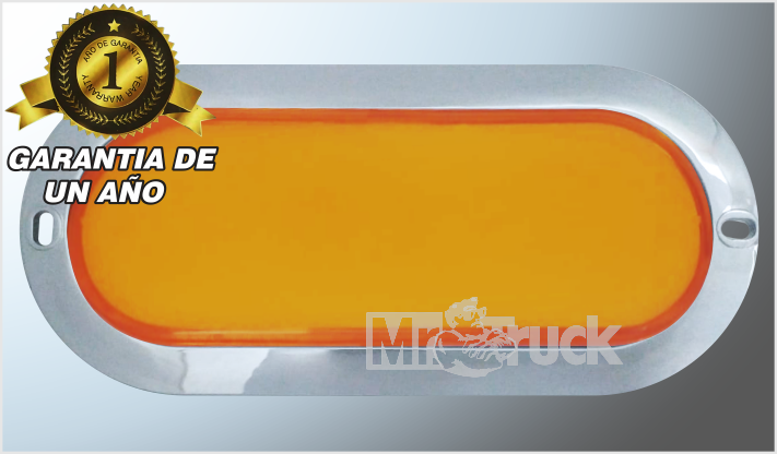 PLAFON P/ATORNILLAR "Mr. TRUCK" GEL AMBAR PLAST. CROMADO 12-24 Volts CHINA