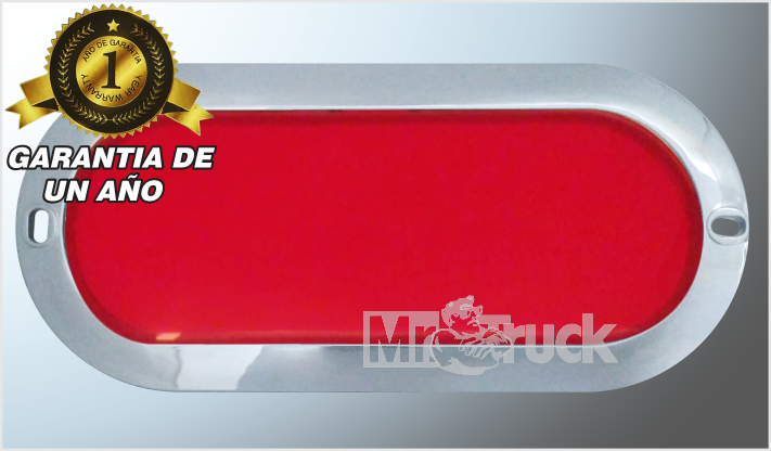 PLAFON P/ATORNILLAR "Mr. TRUCK" GEL ROJO PLAST. CROMADO 12-24 Volts CHINA/