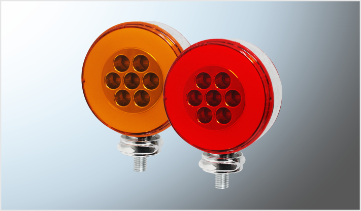 PLAFON DIRECCIONAL REDONDO 3" 14 LEDS+GEL ALTA-BAJA- ESTROBO 12-24 Volts BLISTER CHINA /100