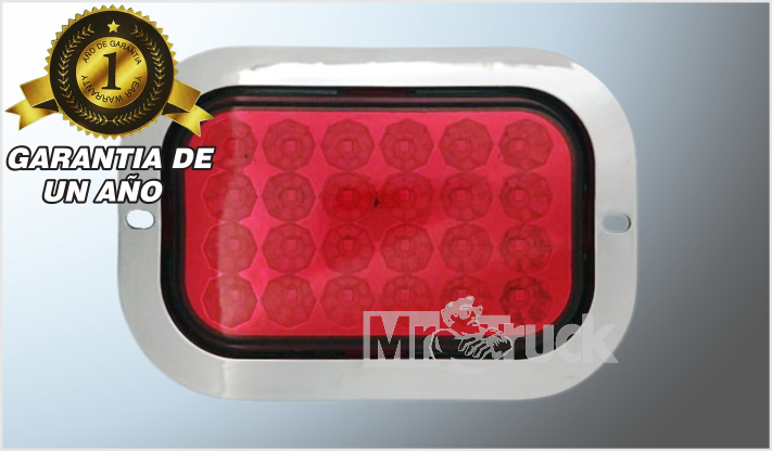 PLAFON P/ATORNILLAR 24 LEDS ROJOS (12 x 7.5 cms CON BISEL ALTA- BAJA-ESTROBO 12-24 V CHINA/50
