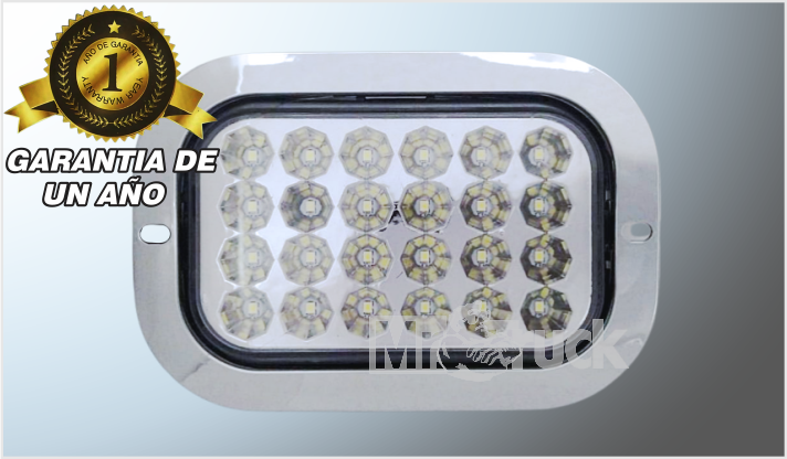 PLAFON P/ATORNILLAR RECT. 24 LEDS 12x7.5cms) C/BISEL ALTA-BAJA-ESTROBO 12- 24Volts/50