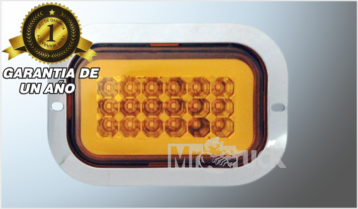 PLAFON P/ATOR. "Mr.TRUCK" RECT. (12x7.5 cms) C/BISEL 18 LEDS ESTROBO PLASMA ALTA-BAJA 12-24 V/50