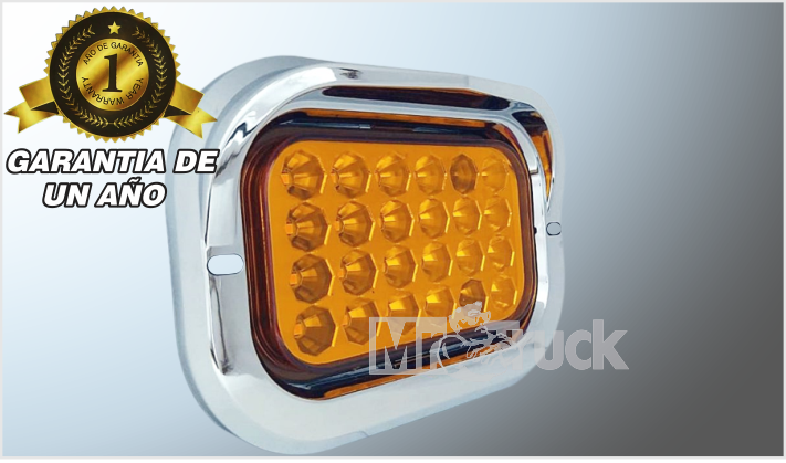 PLAFON P/ATOR. "Mr.TRUCK" RECT. (12x7.5cms) C/BISEL C/VICERA 24 LEDS AMBAR 12-24 V /48