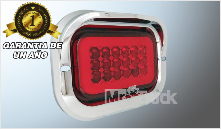 PLAFON P/ATOR. "Mr.TRUCK" RECT. C/BISEL 18 LEDS ROJOS FIJO-ESTROBO ALTA-BAJA 12-24V /48