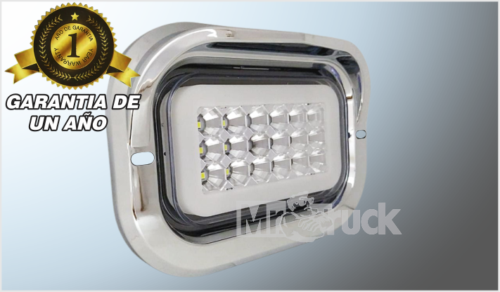 PLAFON P/ATOR. "Mr.TRUCK" RECT. C/BISEL 18 LEDS CLARO FIJO-ESTROBO ALTA-BAJA 12-24V