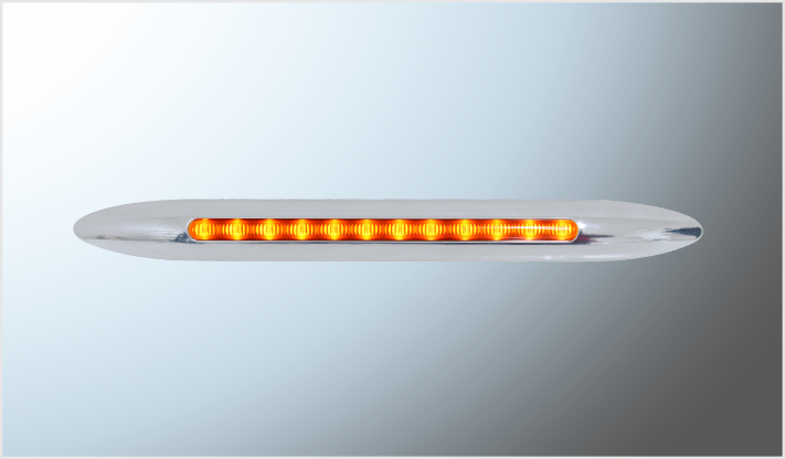 PLAFON P/ATORNILLAR OVALADO (25x2.5 cms) 12 LEDS AMBAR ESTROBO-FUNCIONES 12 Volts CHINA/100