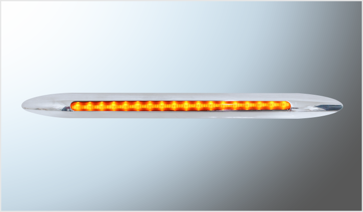 PLAFON P/ATORNILLAR OVALADO (34x2.5 cms) 18 LEDS AMBAR ESTROBO-FUNCIONES 12 Volts CHINA/100