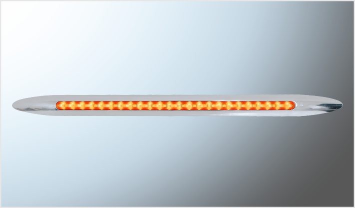 PLAFON P/ATORNILLAR OVALADO (43x2.5 cms) 24 LEDS AMBAR ESTROBO-FUNCIONES 12 Volts CHINA/100