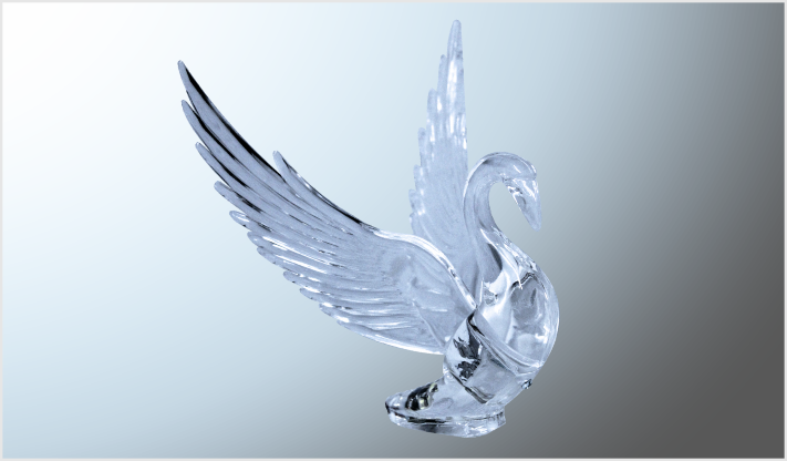 CISNE DE ACRILICO CON ALAS TRANSPARENTES CLARA FIJO-ESTROBO NACIONAL /