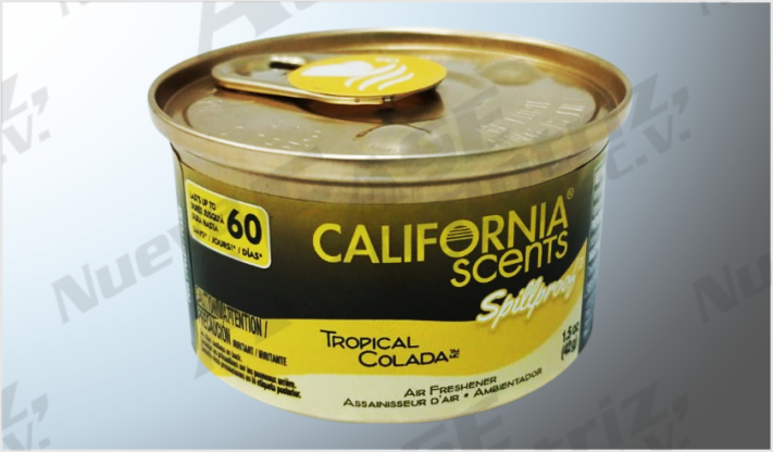 AROMATIZANTE "CALIFORNIA SCENTS" ORGANICO TROPICAL COLADA INDIVIDUAL USA /18