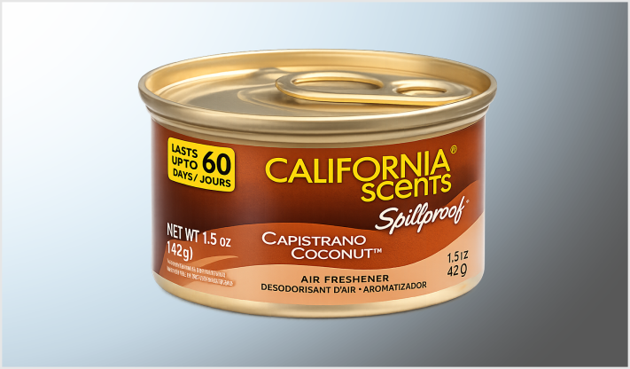 AROMATIZANTE "CALIFORNIA SCENTS" ORGANICO COCO CAPISTRANO INDIVIDUAL USA /18