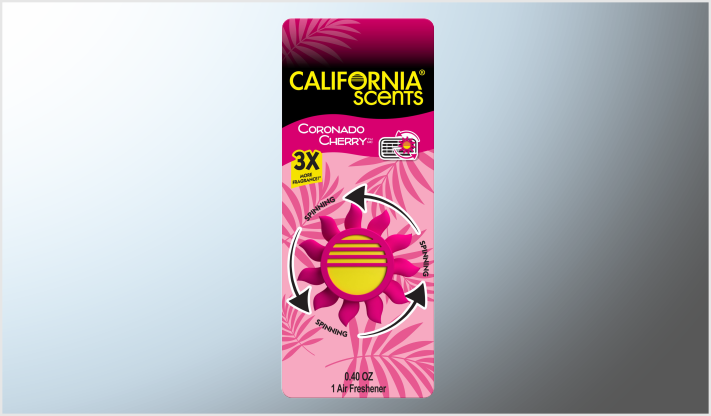 AROMATIZANTE "CALIFORNIA SCENTS" P/REJILLA DE AIRE ACONDICIONADO "SOL" CEREZA USA /12