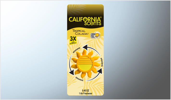 AROMATIZANTE "CALIFORNIA SCENTS" P/REJILLA DE AIRE ACONDICIONADO "SOL" COLADA USA /12