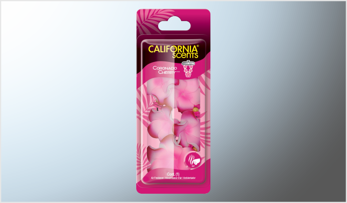 AROMATIZANTE "CALIFORNIA SCENTS" P/COLGAR ESPEJO RETROVISOR "FLORES" CEREZA USA /12