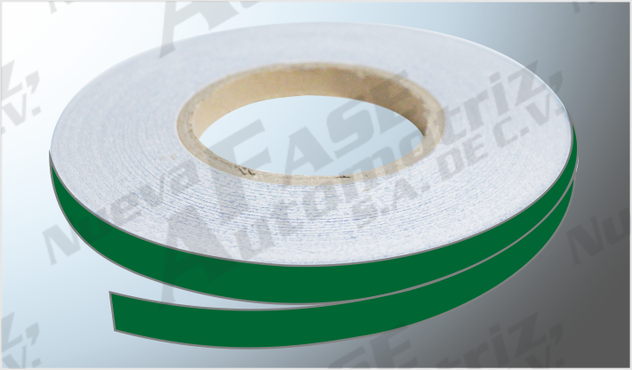 CINTA REFLEJANTE 1/2" VERDE 45 mts