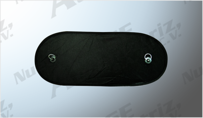 CORTINA VISERA PARABRISAS C/CHUPON NEGRA (48.5 x 19 cms) NACIONAL