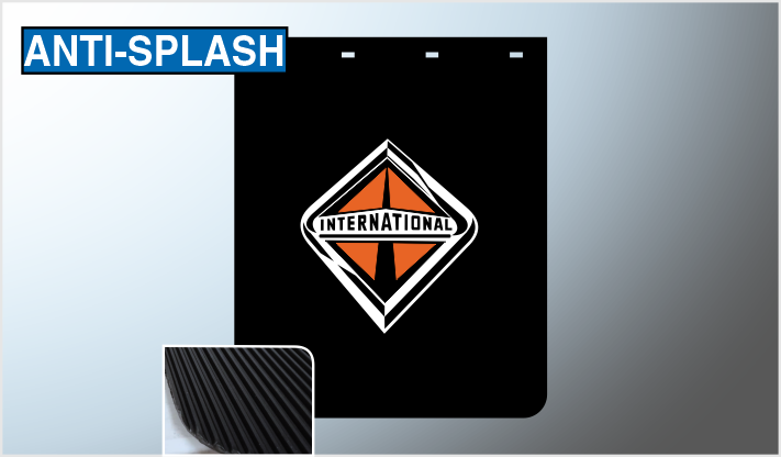 LODERA DE POLIETILENO P/CAMION GRANDE ANTI- SPLASH INTER NVO 2T 61x76 cms FONDO NEGRO