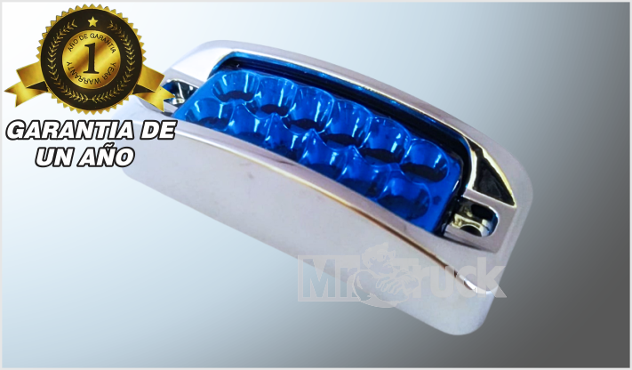 PLAFON P/ATORNILLAR RECTANGULAR 3.5" "Mr. CROMADO 12 LEDS AZULES 12 Volts C/BICEL CHINA /100