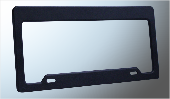 PORTAPLACA PLASTICO LISO NEGRO UNIVERSAL NACIONAL /1