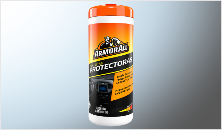 17157 ARMOR-ALL TOALLAS LIMPIADORAS PROTECTOR VINIL C/AROMA CARRO NUEVO (25 pzas 17.7x20.3cms)/6