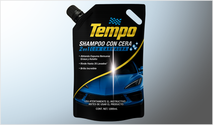 TEMPO SHAMPOO CON CERA CARNAUBA 1 Lt "ECONOPACK" /6