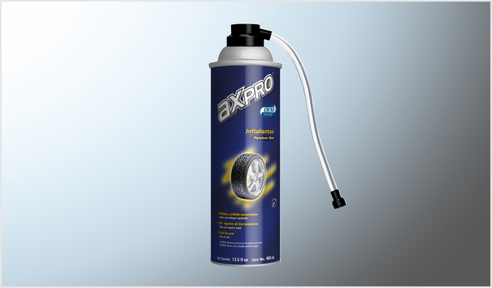 INFLADOR DE LLANTAS CON MANGUERA "AXPRO" 400 mL /12