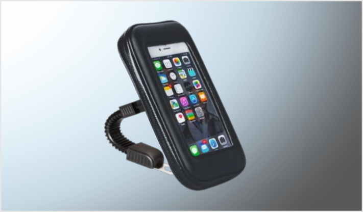 PORTA TELEFONO CELULAR NEGRO CON BRAZO AJUSTABLE PARA ESPEJO CHINA /50